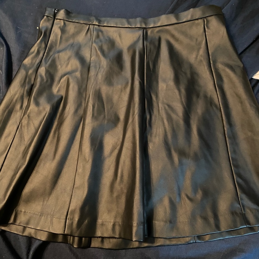Leather mini skirt